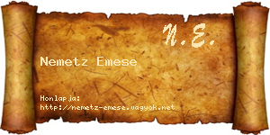 Nemetz Emese névjegykártya